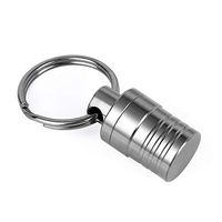 Micro Pill Fob, Opret Titanium Pill Holder with Keychain, Waterproof Compact Pill Case for Emergency Aspirin & Nitroglycerin for Travel Purse Pocket, Gift for Family Friends