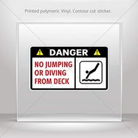 Signs Various sizes Stickers Decal Danger No Jumping Or Diving from Deck Tablet Laptop Wea (3 X 1.72 Inches)