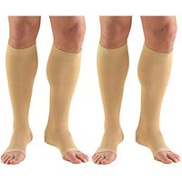 Truform Compression 20-30 mmHg Knee High Open Toe Stockings Beige, X-Large - Short, 2 Count