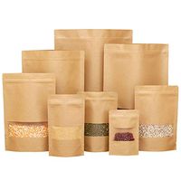 50 pcs Kraft Bags with Window Stand Up Ziplock Seal Paper Bag Resealable Large Food Storage Pouch 1oz 3.5×5.5in