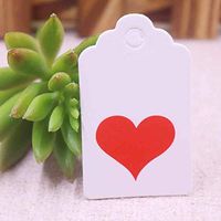 OBELLA BOUTIQUE happy valentines day wedding tags with red colors heart white/kraft paper wedding favor tags candy favors Gift Tags 100pcs 3x5cm