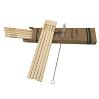 10Pcs 7.9'' Bamboo Straws, Reusable Bamboo Drinking Straws, 100% Natural and Eco Friendly Straws, Ecological Alternative to Plastic Straws, Includes Cleaning Brush.
