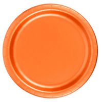 24 Plates 10.25" Paper Dinner Lunch Plates Wax Coated - Orange