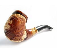 New Tobacco Smoking Pipe"Lion 2" Pear Root Wood Pipe, Hand Carved + Pouch Gift !
