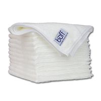 12" x 12" Buff Pro Multi-Surface Microfiber Cleaning Cloths | White - 12 Pack | Premium Microfiber Towels for Cleaning Glass, Kitchens, Bathrooms, Automotive