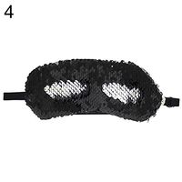 Adjustable Fashion Glittering Sequins Eye Mask Patch Travel Sleeping Blindfold for Travel - Black Silver