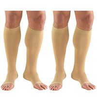 Truform Compression 30-40 mmHg Knee High Open Toe Stockings Beige, X-Large, 2 Count
