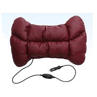 Car Massager Pads Waist Pillow, Electric Adjustable Vibration Chair PU Leather Cotton Seat Back Lumbar Support Cushion 12V,Red