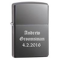 Groomsman Gift Personalized Black Ice Zippo Lighter - Free Laser Engraving