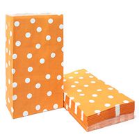 Polka Dot Paper Bags Orange Lunch Bags for Party Favors Supplies by ADIDO EVA (5.1 x 3.1 x 9.4 in 50 PCS)