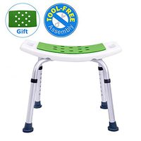 YSYD Bath Shower Seat Adjustable Height spa Shower Chair with Arms Without Back Bath Bench Stool with Non-Slip Feet White Shower Stool Lightweight Bathtub Chair for Elderly Senior Handicap Disabled
