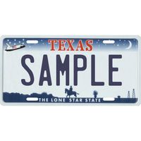 Your Name Your State Custom Metal License Plate - Choose from All 50 States (Texas, 6" x 12" Standard Thickness (.030"))
