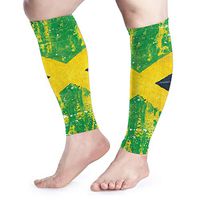 Calf Compression Sleeves 1 Pair Retro Jamaica Flag Sport Elasticity Calf Compression Socks for Men & Women