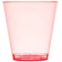 Fineline Quenchers 402-RD 2 oz. Neon Red Hard Plastic Shot Cup - 2500/Case