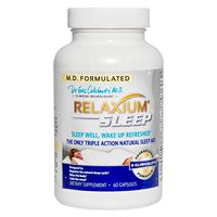 Relaxium Sleep Aid w/ Melatonin & Magnesium | Sleep Supplement for Sleep Enhancement & Relief from Sleeplessness, Anxiety, and Stress | w/ GABA, Chamomile, & Valerian / 60 Capsules (30 Day Supply)
