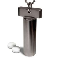 Cielo - Designer Black Nickel Pill Case Keychain Pill Holder for Medicine, Allergy Pills, Ibuprofen, Aspirin - Made in The USA, Cielo's Pill Container Keychain Pill Fob is The Best!