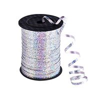 Yeelan 500 Yard Balloon Curling Ribbon Crimped Ribbon Roll Balloons String for Party Wedding Festival Decoration Gift Wrapping etc (Silver)