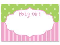Pack Of 50, Baby Girl Frame Enclosure Card 3-1/2" x 2-1/4" Made In USA