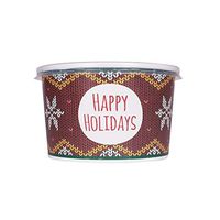 B-KIND Bundle of 100 Holiday Deli Containers Durable Food Storage Containers with Lids, Hot and Cold Disposable Containers Use for Frozen Desserts, Soups, or Any Food of Your Choice (20oz)