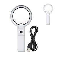 Magnifier Handheld Large with 2X Lens, 11x Zoom - 8 with Illuminated LED Light for Reading Repairing Crafts Jewelry - White