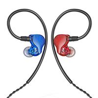 FiiO FA1 Over The Ear Earphones Detachable Cable Design HiFi Single Balanced Armature Driver Earphones for iOS and Android Computer PC Tablet(Blue(L) and Red(R)-Swirl