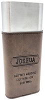 Personalized Engraved Leatherette Cigar Case with Cutter (Dark Brown/Black)