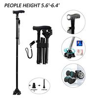BigAlex Folding Walking Cane with LED Light,Adjustable & Portable Walking Stick, Lightweight,Collapsible with Carrying Bag for Men/Woman（Large）