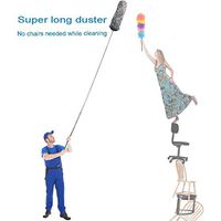 SUPRIQLO Microfiber Duster 2.8M Flexible Extendable Duster for Cleaning Ceiling Fan Feather Dusters