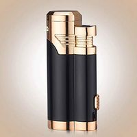 Zenghh USB Charging Lighter Windproof Design with Cigar Cutter Double Arc Electric Lighter Comfortable Creative Personality Mini Portable