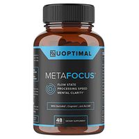 metaFOCUS by Nuoptimal - Caffeine-Free Brain Booster Nootropic Supplement for Focus, Concentration & Mental Clarity - 8 Ingredients Includes Citicoline, Ginkgo Biloba, Phosphatidylserine & L Carnitine