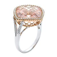 Peigen Women Engagement Bridal Ring,Vintage Fashion Rings,Luxurious and Elegant Diamond Pink Champagne Hollow Ring Ladies Jewelry