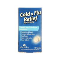 Natra-Bio Cold and Flu Relief Tablet - 60 per pack - 6 packs per case.