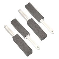 DOURR Premium Pumice Stone Cleaning Brushes with Handle, Removes Encrusted Greases Stains Hard Water Residues Rust for Grill Griddle Flat Top Cookers Toilet Pool Tile (4 Pcs)