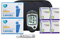 Prodigy Diabetes Testing Kit | Prodigy Talking Blood Glucose Meter, 200 Prodigy Blood Glucose Test Strips, 200 Lancets, Lancing Device, Log Book, User Manuals & Carry Case