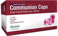 Communion Cups - Premium Disposable - Fits Standard Holy Communion Trays 1-3/8-inch (1000 Grape-Colored)