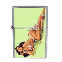 Vintage Hawaiian Tropical Pin Up Wind Proof Dual Torch Refillable Lighter D-132