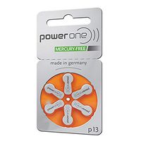 60 x Size p13 PowerOne Hearing Aid Batteries