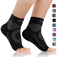 FEATOL Plantar Fasciitis Socks with Arch Support, Compression Foot Sleeves ｜Relieves Achilles Tendonitis, Joint Pain, Swelling, Heel Spurs, Better Than a Night Splint (Black, Small)