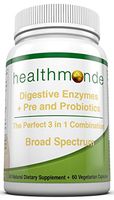 Digestive Enzymes Probiotic and Prebiotic Complex - with Amylase, Bromelain and Lactase - Natural Vegetarian Capsules - Improves Digestion and Absorption - Relieves Gas and Bloating (1)