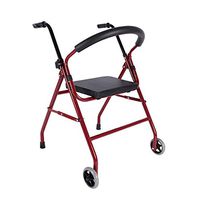 Walker Aid, Stand-up Rack Lower Limb Walker, Four-Legged Crutches Walking Frame, Aluminum Alloy Walker Push Walker Adjustable Height Foldable Seat