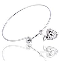 Aromatherapy Essential Oil Diffuser Lava Stone Bracelet Vintage Apple Cage Locket Adjustable Silver Bangle