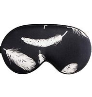iDECO 100% Natural Mulberry Silk Sleep Mask, Breathable & Super Soft, Comfortable Eye Mask with Adjustable Elastic Strap, Blindfold Eye Cover for Ultimate Rest Aid, Luxurious Print (Feathers)