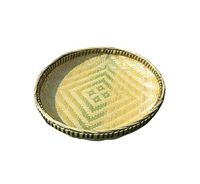 DRAGON SONIC Handmade Bamboo Plaque No Leakage of Bamboo Sieve Dry Goods Dustpan