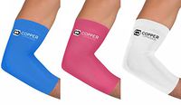 Copper Compression New Colored Elbow Sleeve - Guaranteed Best Copper + Zinc Elbow Brace with Infused Fit. Support for Workouts, Golfers and Tennis Elbow, Arthritis, Tendonitis. (White - XL)