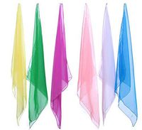 VNDEFUL 5 Pieces 24 x 24 Inches Square Dance Scarf Magic Scarves Juggling Scarf, Performance Props Accessories, Color Random