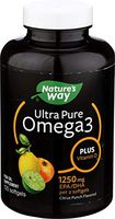 Nature's Way Ultra Pure Omega3 Fish Oil Plus Vitamin D, 1250 mg EPA/DHA, Citrus Punch, 120 Softgels
