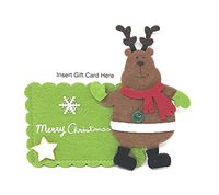 Nantucket Home Merry Christmas 3D Felt Gift Card Holder Ornament (Reindeer)
