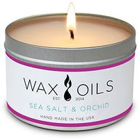 Wax and Oils Soy Wax Aromatherapy Scented Candles (Sea Salt Orchid) 8 Ounces. Single