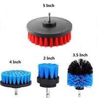 DUOSHIDA 4 piece Stiff Bristle Power Brush Kit for Heavy Duty Cleaning of Brick, Concrete, Stone, and Masonry