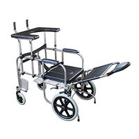 Elderly Walker, Thicken Stainless Steel Non-Slip Foldable Adjustable Assisted Walking Moped Walker, with Potty Can Lie Flat